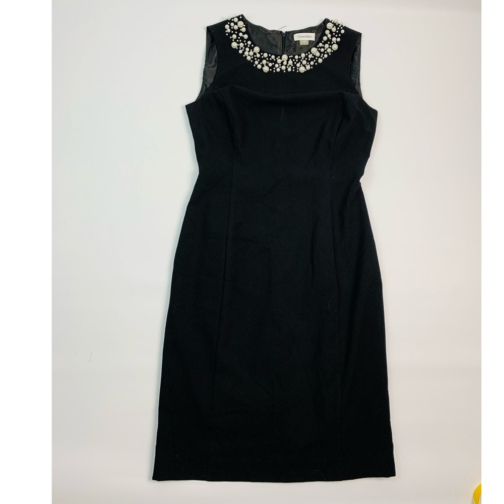 Calvin Klein Pearl Neck Sheath Dress